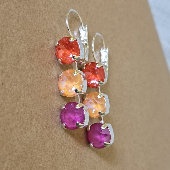 Austrian Crystal Earrings in Silver - Picture 7 of 11